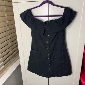 O’Neill Linen Style Off the Shoulder Button Dress